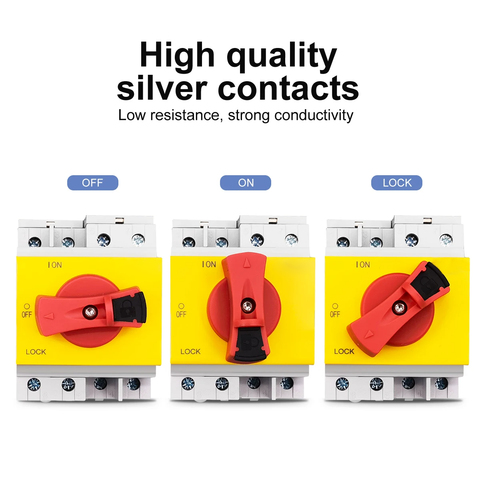 Mora 4P PV DC 1200V 32A Din Rail Solar Rotating Handle Isolator Rotary Switch Disconnector For Solar