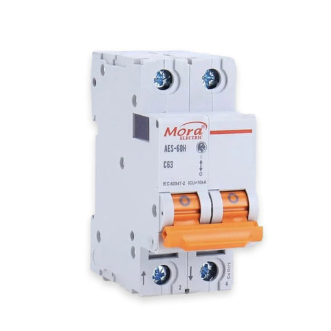 Mora 2P AC MCB Circuit breaker C type 230/400V 20A , 32A
