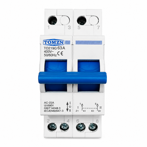 Tomzn 2-Line 2P 63A Breaker Type Changeover Switch