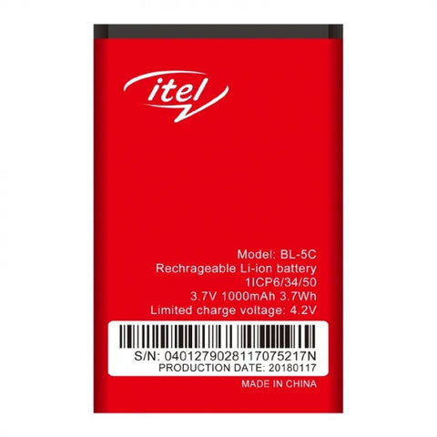 itel BL-5C (Bare) Rechargeable Battery 1000mAh | Long-Lasting Li-ion Power