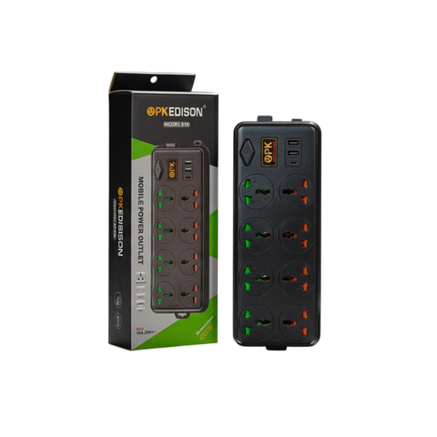 OPK 019 Heavy-Duty Extension Board with 8 Universal Sockets | USB & Type-C