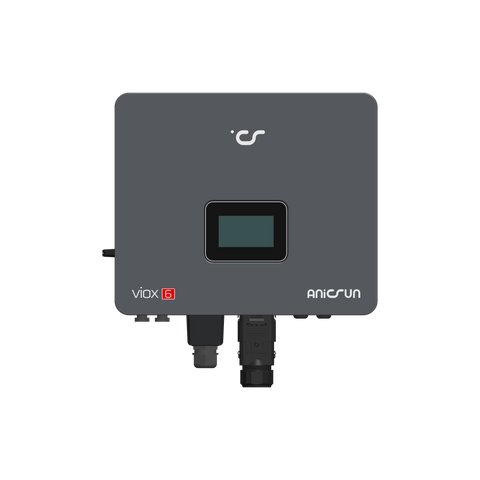 Aniscun 6kW VIOX 6 Single Phase Hybrid Inverter – IP66 Solar Inverter with 550V PV Input & Touch LCD Display