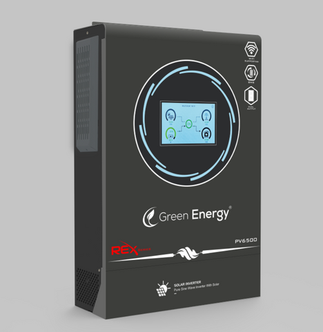 Green Energy REX 4.0KW Hybrid Solar Inverter – PV6500 | Built-in WiFi, Lithium Battery Port, Dual Output