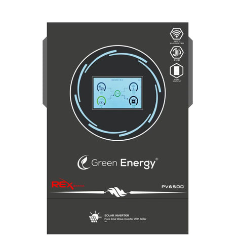Green Energy REX 4.0KW Hybrid Solar Inverter – PV6500 | Built-in WiFi, Lithium Battery Port, Dual Output