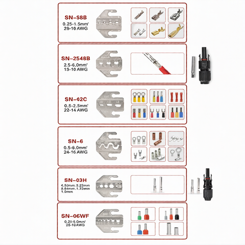 SN-58B Crimping Plier Kit 0.25–1.5mm² (AWG 23–16) | Precision Wire Crimping Tool