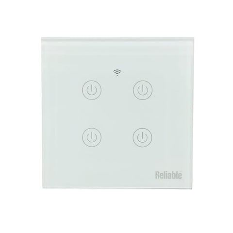 Reliable Electric 4 Gang Smart WiFi Touch Wall Switch | App & Voice Control