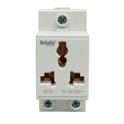 Reliable Electric AC-30 3 Pin DIN Rail Socket 16A 250V | 35mm Modular Socket