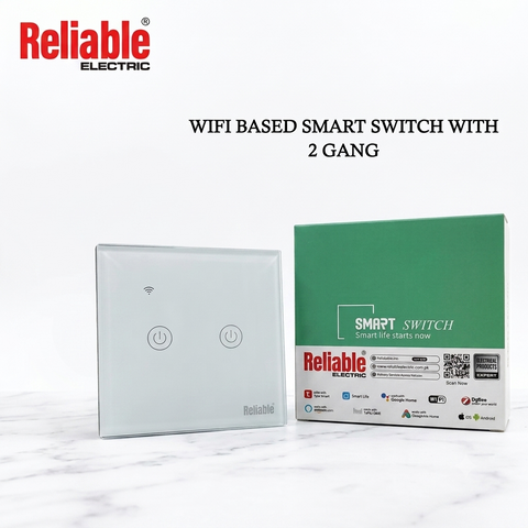 Reliable Electric 2 Gang Smart WiFi Wall Switch | App & Voice Control
