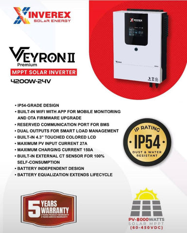 INVEREX VEYRON ll 4.2KW PV8000 IP54 SOLAR INVERTER