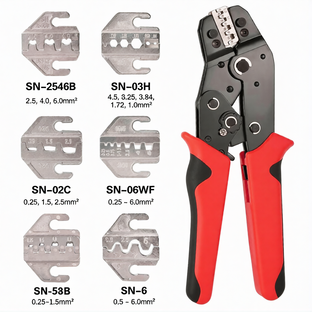 SN-58B Crimping Plier Kit 0.25–1.5mm² (AWG 23–16) | Precision Wire Crimping Tool