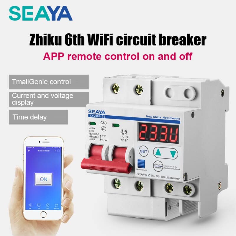 SEAYA WIFI Circuit Breaker Smart Switch Remote, Over And Under Voltage Current Protection