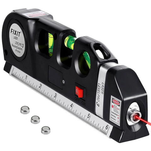 Laser Level Multipurpose Line Laser Leveler Tool Cross Line Lasers With 8FT 2.5M Standard Measure Tape and Metric Rulers