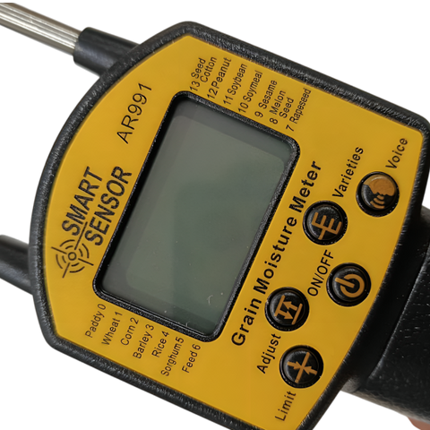 SMART SENSOR AR991 Grain Moisture Meter with Voice Reminder & Backlit Display – Portable Electrical Tester with Low Battery Alert