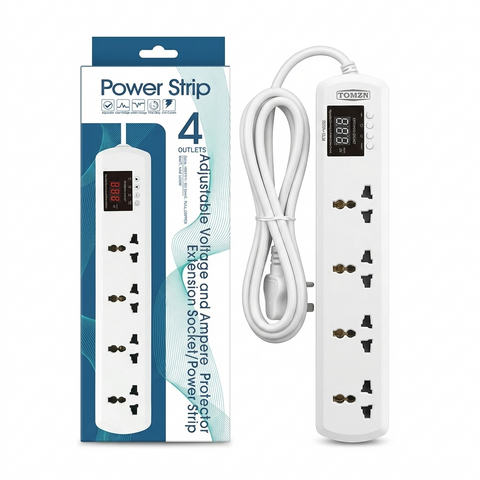 TOMZN VA Protector Power Strip 16A Extension Socket with Voltage Protection