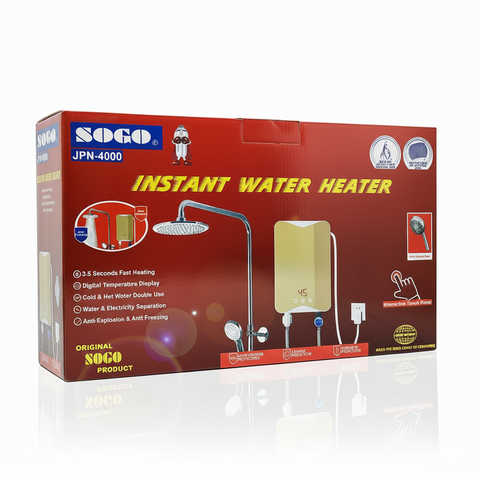 SOGO JPN-4000 Instant Electric Water Heater Geyser – 3500W | IPX4 | Fast Heating