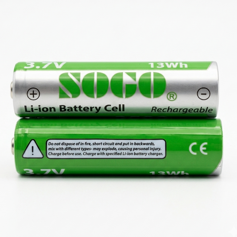 SOGO 18650 3.7V 3500mAh Rechargeable Lithium Battery Cell | Button Top | High Capacity Long-Lasting Power (Pack of 2)