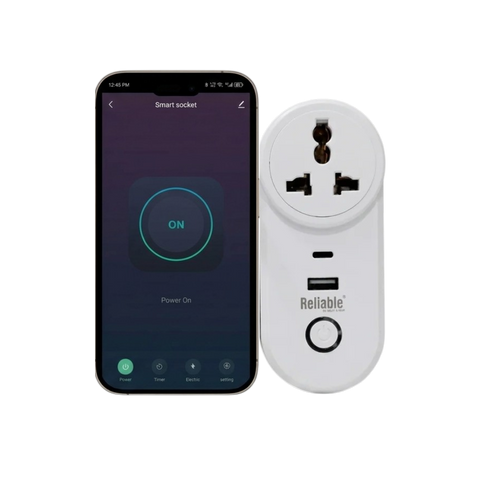 Reliable Electric 16A Smart WiFi Universal Plug with USB & Type-C | 3-Pin EU/Universal Socket| Tuya Smart Life | Alexa & Google Home Compatible