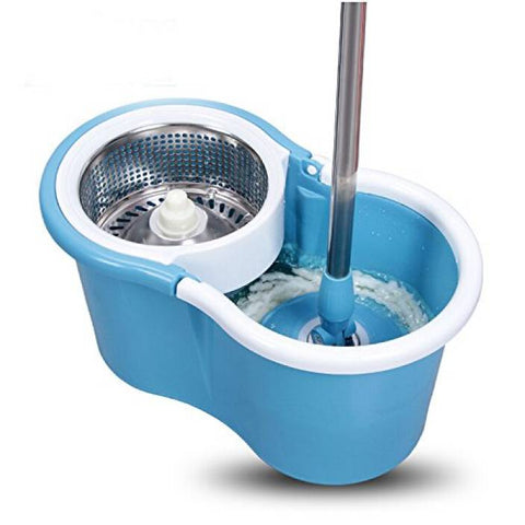 Steel Basket Spin Cleaning Mop For Home Kitchen Office