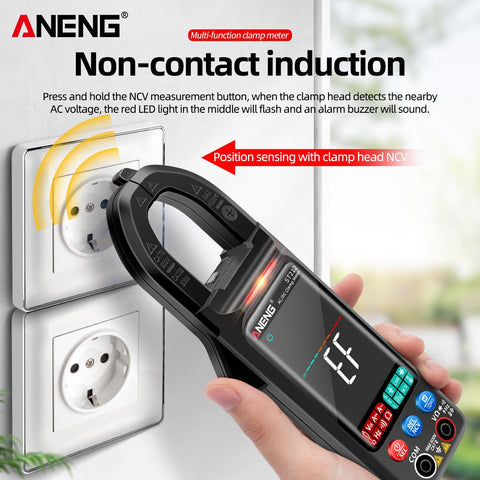 ANENG ST212 Digital Clamp Meter 6000 Counts DC/AC Current 400A Amp Multimeter Large Color Screen Voltage Tester Car Hz NCV Ohm