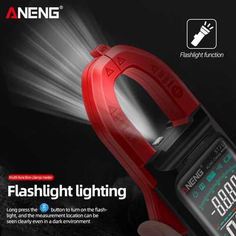 ANENG ST212 Digital Clamp Meter 6000 Counts DC/AC Current 400A Amp Multimeter Large Color Screen Voltage Tester Car Hz NCV Ohm