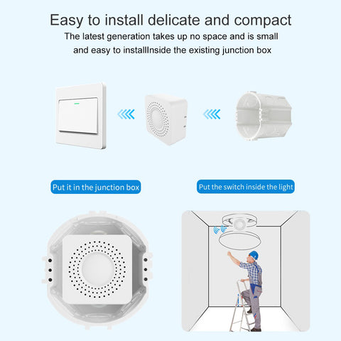 JVCO Mini Smart Switch Module Control Switch Timing Works with Alexa Google Home Smart Life APP