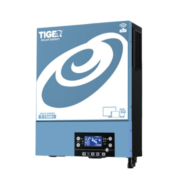 Tiger T-7500+ Gold Series 4.5kW Hybrid Solar Inverter With 7500W PV | Dual Input | Built-in WiFi |3 Outputs | BMS Port