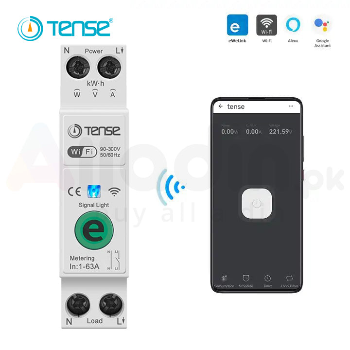 Tense Ewelink 63A WIFI Smart Switch With monitoring and Protection