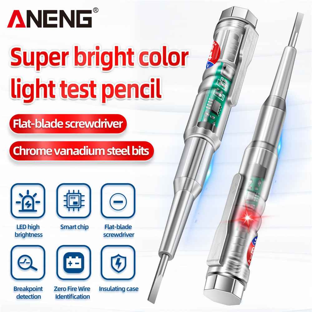 Aneng B14 Electrical Pen 24-250V Portable Tester Screwdriver Probe With Indicator Light Sound and Light Alarm Test Pen Tools