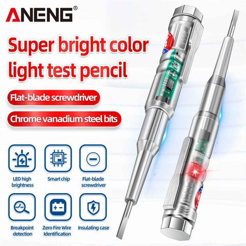 Aneng B14 Electrical Pen 24-250V Portable Tester Screwdriver Probe With Indicator Light Sound and Light Alarm Test Pen Tools