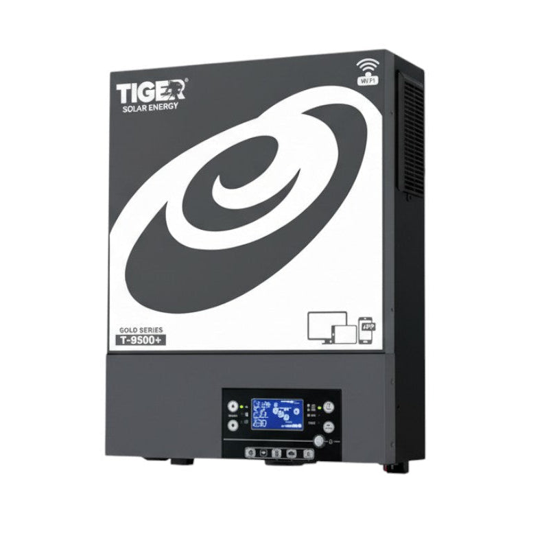 Tiger T-9500+ Gold Series 6.5kW Hybrid Solar Inverter With 9500W PV  | Built-in WiFi | Pure Sine Wave | Dual Inputs | Three Outputs