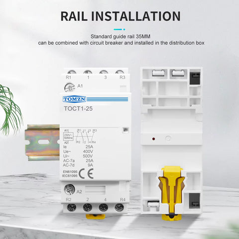 Tomzn TOCT1 4P AC Din Rail Household Modular Contactor