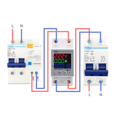 Tomzn 3rd Gen 3in1 voltage protector Over and Under Voltage Protective Device with Kwh meter Units Lock.