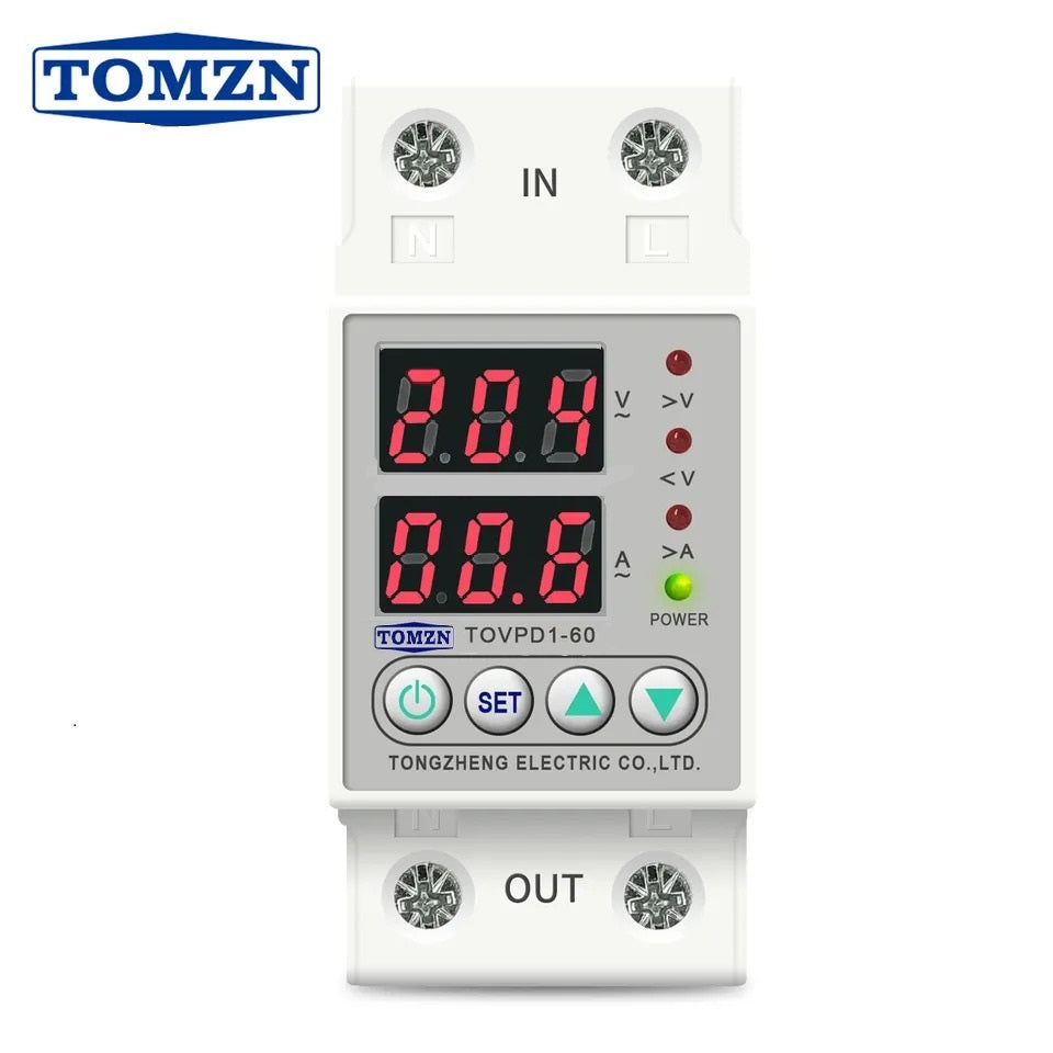 Tomzn 4th Gen 2IN1 Adjustable Over & Under Voltage Protector TOVPD1-63-EC