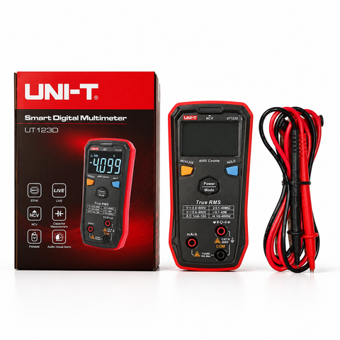 UNI-T UT123D Smart Digital Multimeter | Portable Auto-Ranging Voltage Tester with Capacitance Measurement & Audio-Visual Alarm