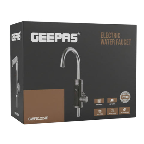 Geepas GWF-61224P Instant Electric Water Heating Faucet – Fast Hot Water Tap for Kitchen & Bathroom